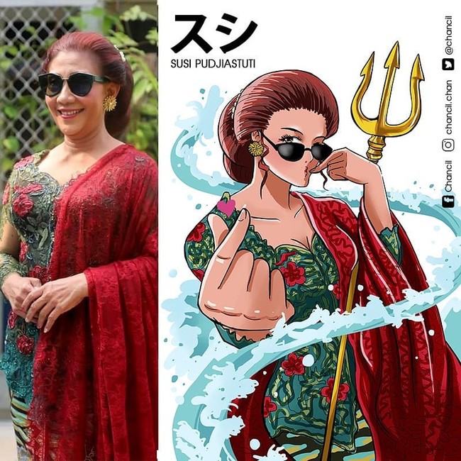 Akun bernama @chancil.chan mendadak viral karena unggahannya di Instagram. Seperti yang terlihat dalam akun Instagramnya, pemilik pengikut sebanyak 17.6 ribu lebih itu mengubah beberapa foto tokoh terkenal menjadi ilustrasi anime Jepang. Foto: Instagram @chancil.chan