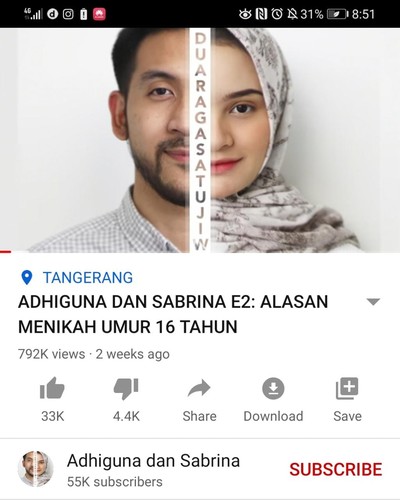 Adhiguna dan Sabrina Adhiguna dan Sabrina