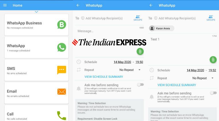 Cara schedule atau menjadwalkan pesan di WhatsApp di Android menggunakan third-party app.