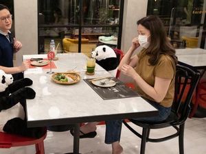Agar Pengunjung Tak Kesepian, Restoran Ini Taruh Boneka Panda di Meja