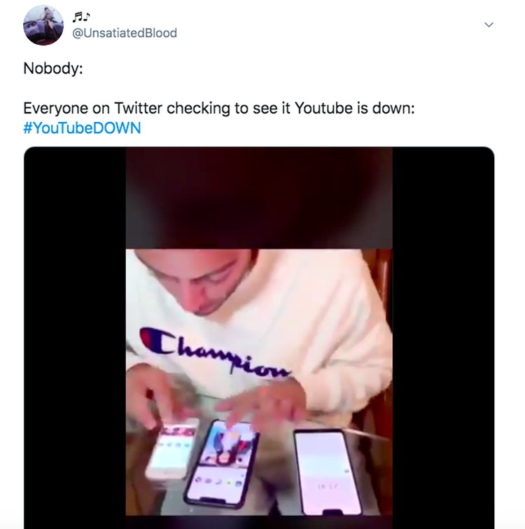 Meme YouTube down