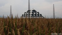 Bangunan masjid yang berkesan modern semain menambah pemandangan.