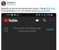 Meme YouTube down