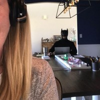 Cara lalu membagikan foto-foto tingkah lucu suaminya tersebut melalui LinkedIn. Tak disangka, ternyata foto-foto itu menjadi viral dan banyak disukai. Seperti dikutip dari Bored Panda, menurut Cara, suaminya melakukan hal konyol tersebut untuk mempermalukan dirinya saat melakukan panggilan Zoom. Foto: dok. Cara Fields Linkedin