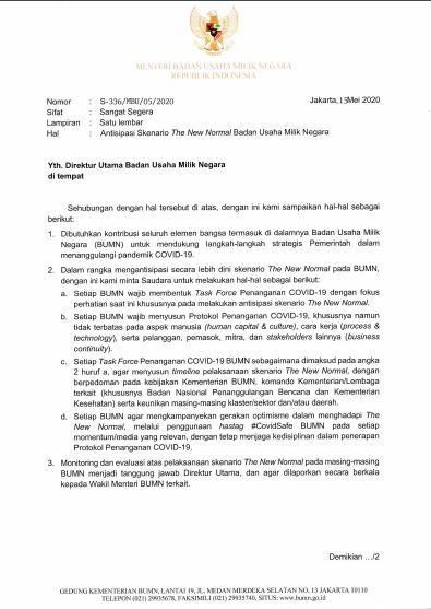 Surat BUMN hal 1 (BUMN)