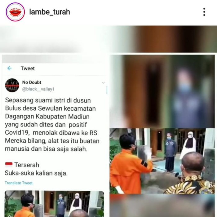 Pasutri di Kabupaten Madiun menolak Bupati H Ahmad Dawami dan petugas gabungan mengevakuasi anaknya yang positif Corona. Pasien positif Corona itu dari klaster Temboro.