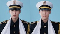 Xiumin EXO (kiri) dan Lee Hong Ki FT ISLAND (kanan) memerankan Hyun Min, cucu dari Seung Ho di masa kini. (Foto: Dok. Musikal Return: The Promise of the Day)