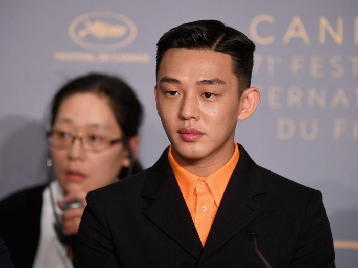 Yoo Ah In di konferensi pers film Burning saat Festival Film Cannes, Cannes, Prancis, pada 2018.