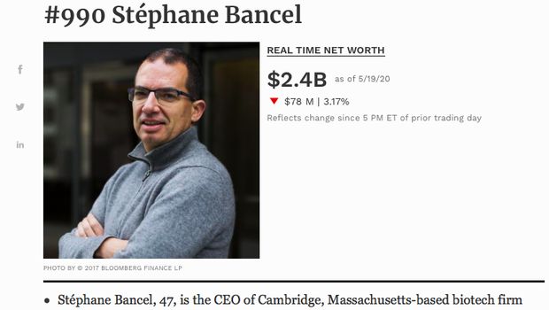 CEO Stephane Bancel, Forbes