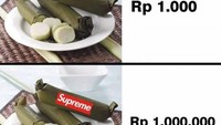 Ada lontong biasa vs lontong Supreme. Harganya jauh berbeda, kalau lontong biasa Rp 1.000, nah kalau yang versi Supreme Rp 1.000.000. Mau beli? Foto: istimewa