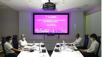 Rapat diselenggarakan dalam metode yang berbeda dari sebelum-sebelumnya guna menghindari penyebaran COVID-19. Foto: dok. XL