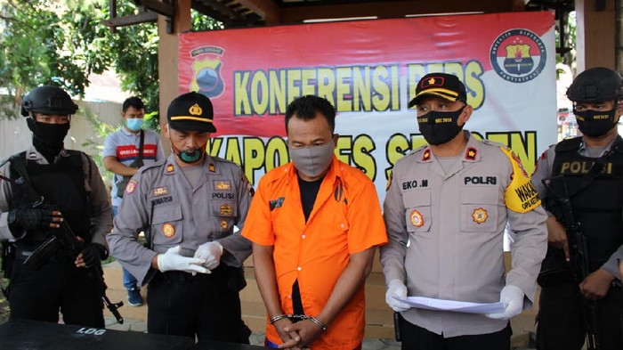 Jumpa pers kasus pembegalan di Polres Sragen, Selasa (19/5/2020).