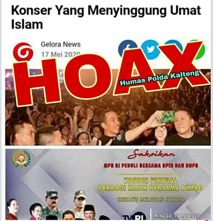 Hoax soal konser virtual yang disebar di media sosial (dok. Istimewa)