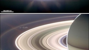 Penampakan Bumi dari Planet Saturnus. Foto: NASA Earth Observatory