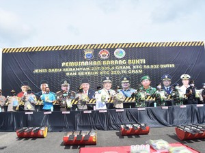 Polda Kalsel Musnahkan 237 Kg Sabu dari Jaringan Internasional