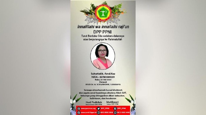 PPNI PPNI benarkan perawat Surabaya meninggal dunia