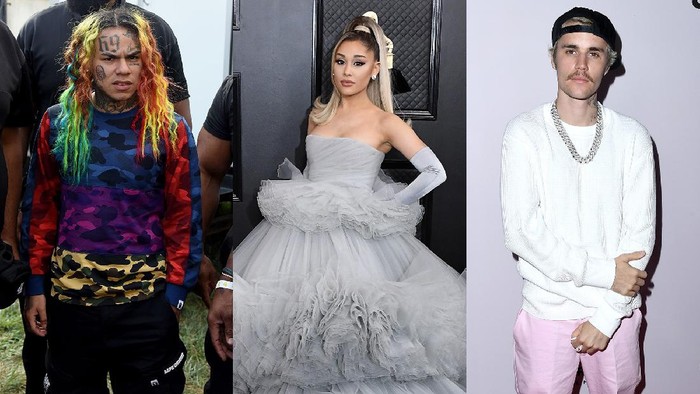 Tekashi 6ix9ine, Ariana Grande dan Justin Bieber