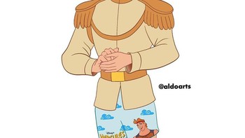 Jadi ini adalah outfit pangeran kalau mau video conference. Yang penting atasnya rapi. Foto: @aldoarts via Bored Panda