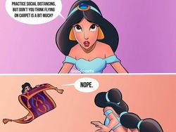Ilustrasi Karakter Disney Saat Pandemi Corona