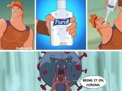 Ilustrasi Karakter Disney Saat Pandemi Corona