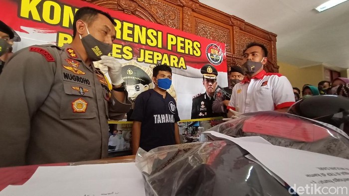 Jumpa pers pembunuhan Sintya di Polres Jepara, Rabu (20/5/2020).