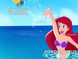 Ilustrasi Karakter Disney Saat Pandemi Corona