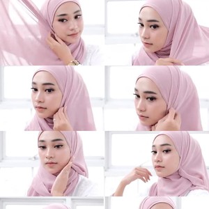 8 Tutorial Hijab Segi Empat Simpel Buat Silaturahmi Virtual Lebaran