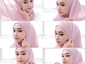 8 Tutorial Hijab Segi Empat Simpel Buat Silaturahmi Virtual Lebaran