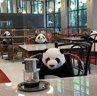 Restoran di Bangkok, Thailand, menempatkan boneka-boneka panda agar pengunjung tahu jarak aman ketika ingin duduk dan makan. Foto: dok. Boredpanda