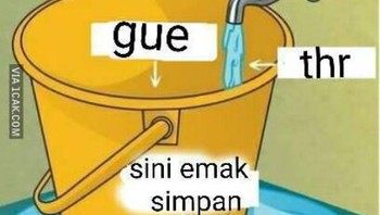 Begini kalau zaman masih bocah THR dititipin ke emak. Foto: Internet