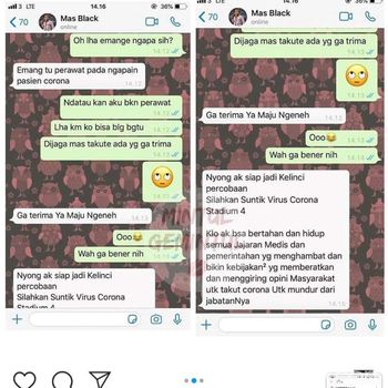 Obrolan warga mendiskreditkan tenaha medis Corona