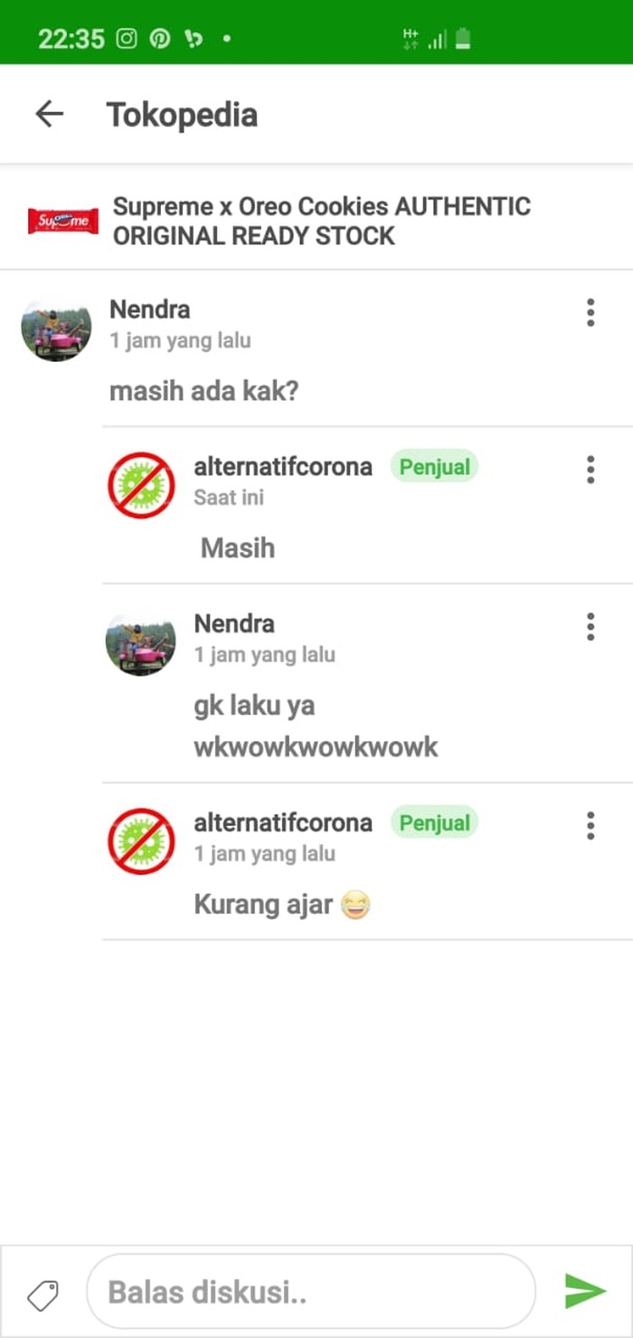 Celotehan penjual Oreo Supreme Celotehan penjual Oreo Supreme