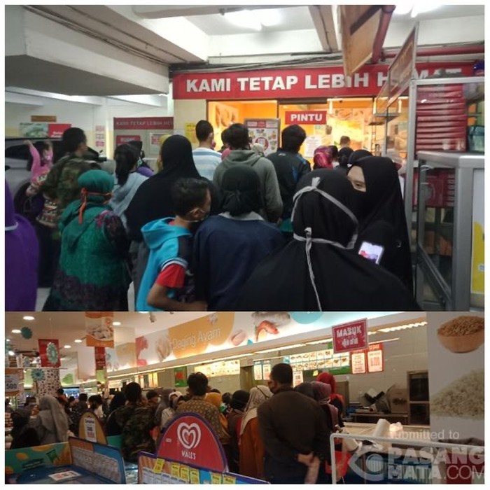Antrean warga di Supermartket Bandung, Pemkot Bandung ingatkan pengelola soal protokol kesehatan