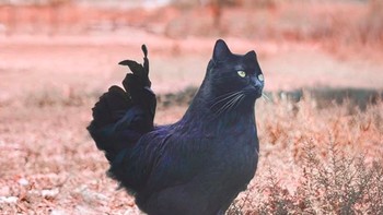 Ayam hitam kepalanya kucing. Foto: Instagram @ronnaldong via BrainBerries