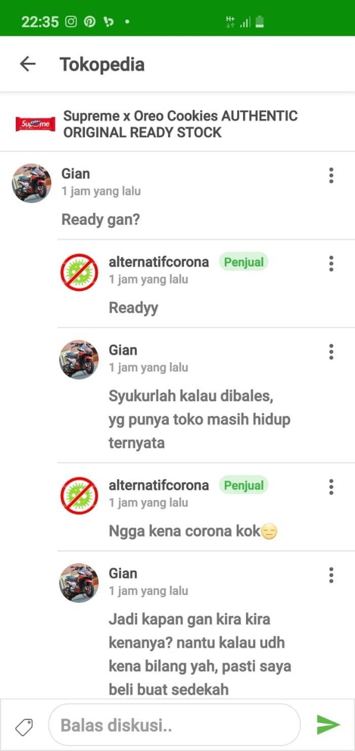 Celotehan penjual Oreo Supreme Celotehan penjual Oreo Supreme