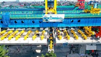 Berbekal pengalaman dari pembangunan jembatan Semanggi, WIKA menggunakan metode span by span yang tergolong baru dan sangat efektif karena mampu menekan risiko gangguan lalu lintas yang muncul saat proses pengerjaan/Foto: Istimewa/Dok. PT Wijaya Karya (Persero) Tbk.