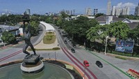 Begitu juga dengan suasana di kawasan Bundaran Senayan di Jakarta.