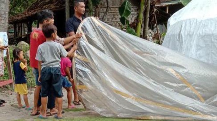 Balon udara yang jatuh di Klaten, Senin (25/5/2020).