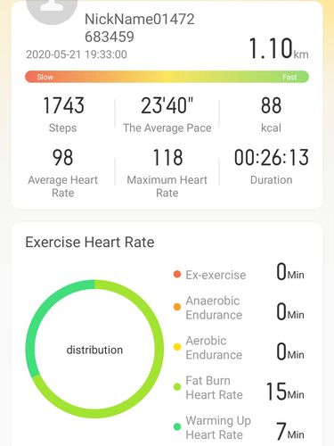 Data sports tracking di Realme Link