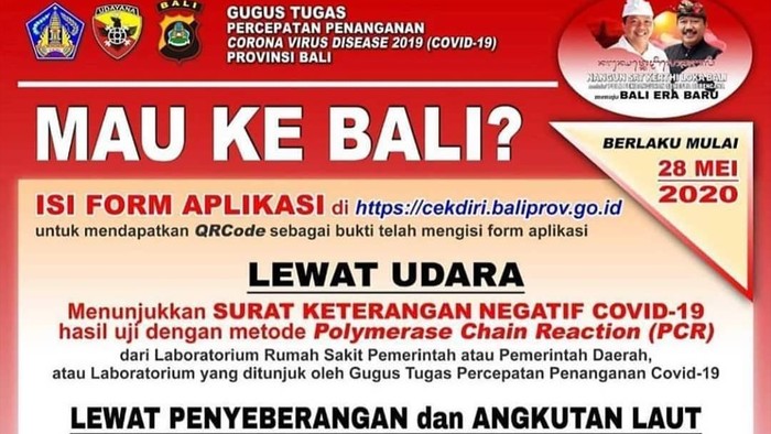 Aturan liburan ke Bali.
