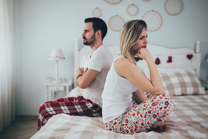 652986202 Couple having arguments and sexual problems in bed