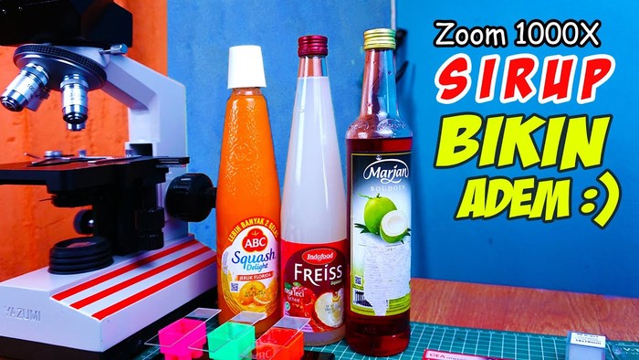 zoom makanan dan minuman mikroskop