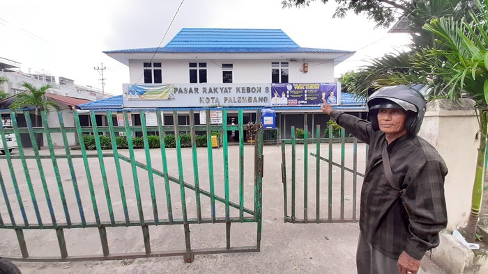 Pasar di Palembang ditutup usai ada pedagang positif Corona (Raja Adil-detikcom)