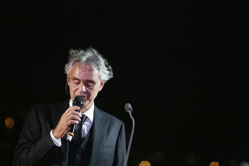843766006 ROME, ITALY - SEPTEMBER 06: Andrea Bocelli attends at the Rooftop Dinner at the Waldorf Astoria Hotel Cavalieri as part of the 2017 Celebrity Fight Night in Italy Benefiting The Andrea Bocelli Foundation and the Muhammad Ali Parkinson Center on September 6, 2017 in Rome, Italy. (Photo by Jonathan Leibson/Getty Images for Celebrity Fight Night)
