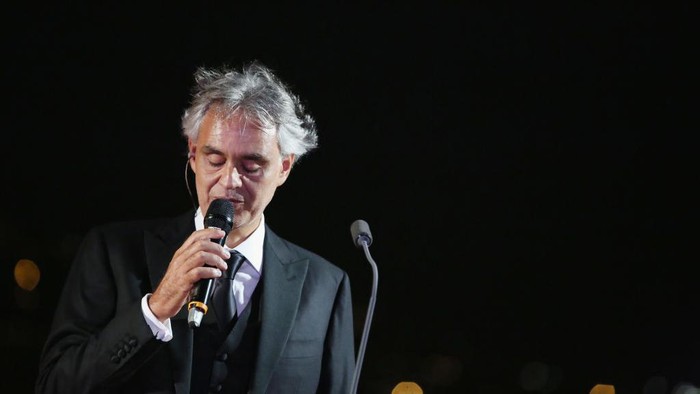 ROME, ITALY - SEPTEMBER 06:  Andrea Bocelli attends at the Rooftop Dinner at the Waldorf Astoria Hotel Cavalieri as part of the 2017 Celebrity Fight Night in Italy Benefiting The Andrea Bocelli Foundation and the Muhammad Ali Parkinson Center on September 6, 2017 in Rome, Italy.  (Photo by Jonathan Leibson/Getty Images for Celebrity Fight Night)