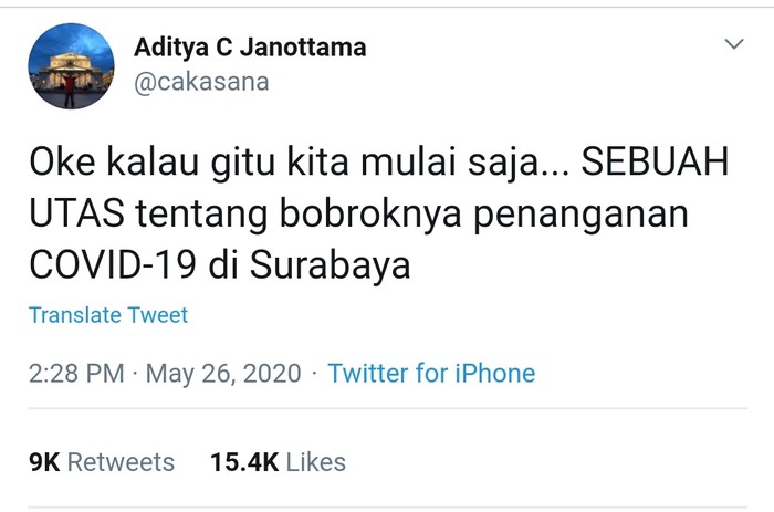 viral twitter penanganan covid-19 di surabaya