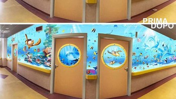 Silvio melukis ruangan-ruangan di banyak rumah sakit anak-anak dengan gambar-gambar lucu yang memang disukai anak-anak. (Foto: Dok. Silvio Irilli)