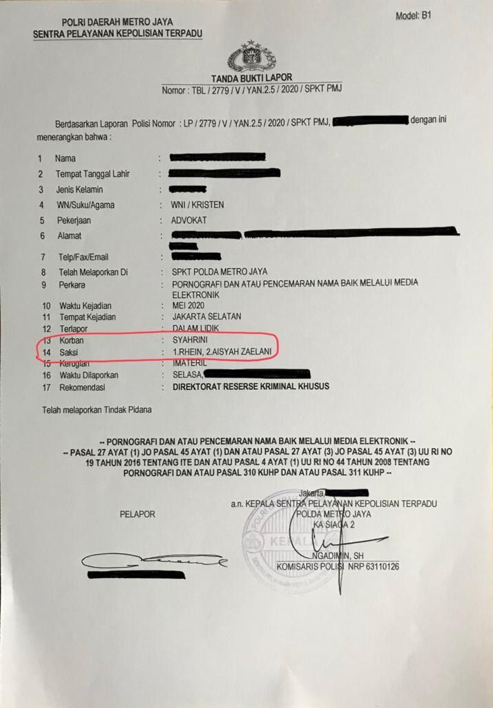 Syahrini lapor kasus pornografi