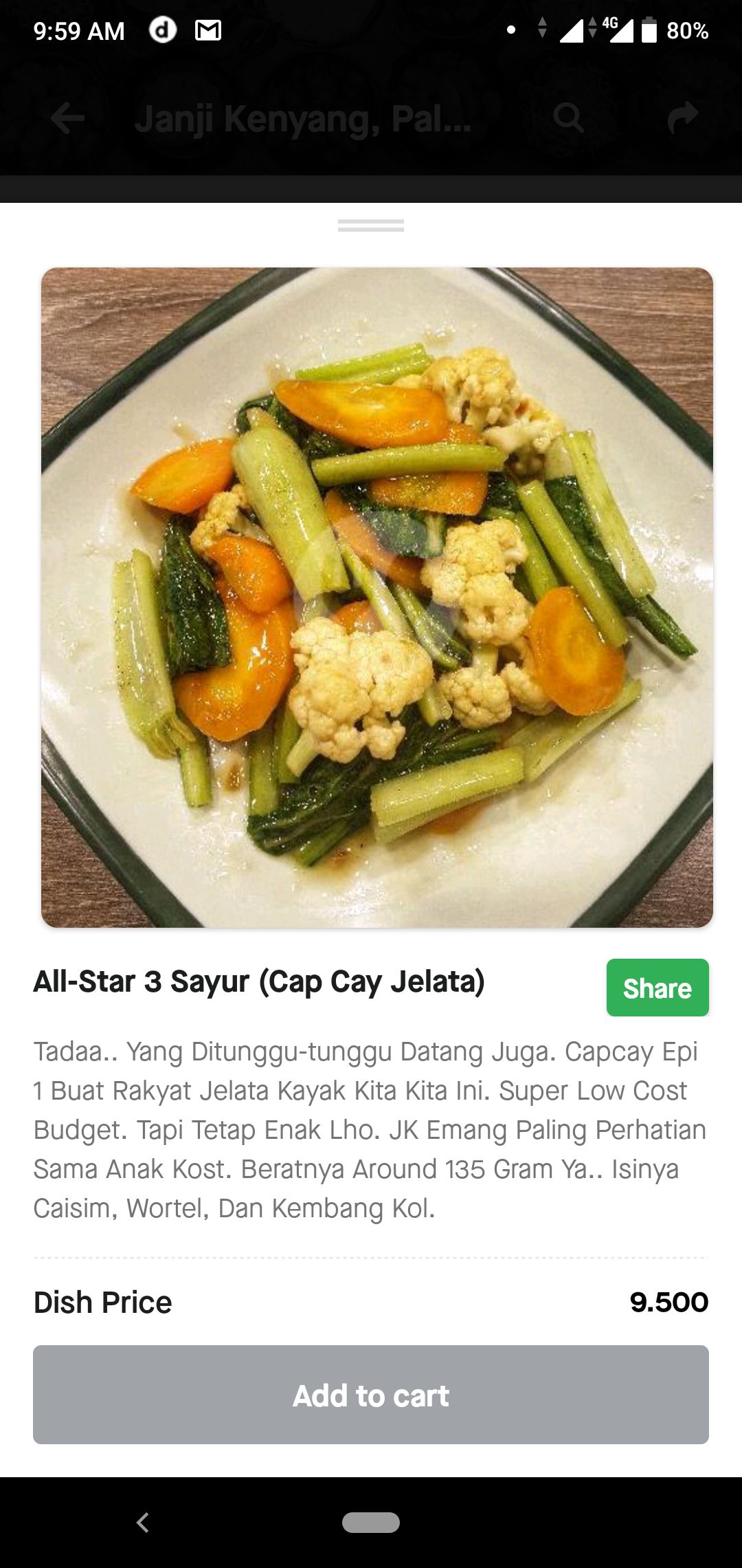 menu capcay unik