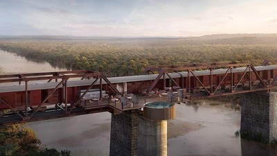 Foto: Hotel Keren dari Gerbong Kereta di Afrika